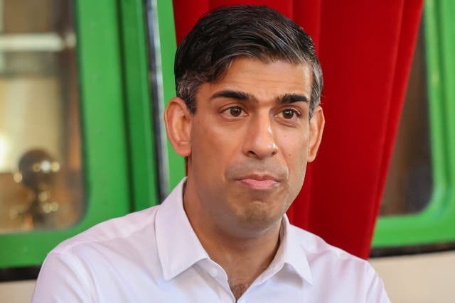 <p>Rishi Sunak made his statement shortly after a missile struck a US-owned ship off the coast of Yemen (Phil Harris/Daily Express/PA)</p>