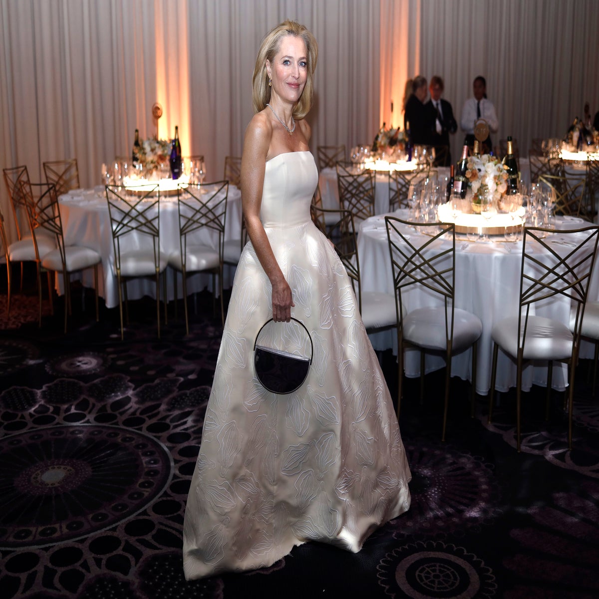 vulva dress golden globes Gillian Anderson's vagina motif gown and all the best Golden Globes fashion