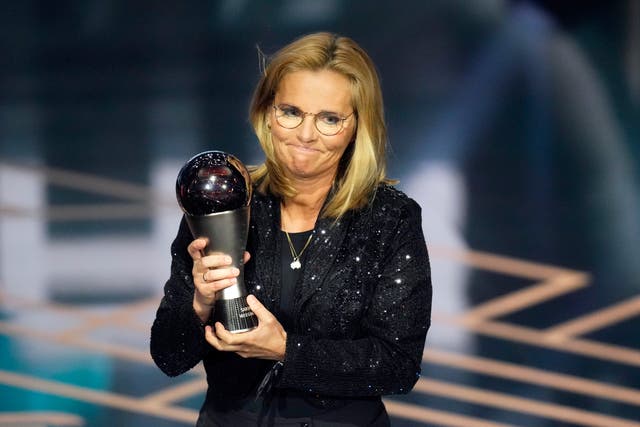 <p>Sarina Wiegman was named the Fifa Best women’s coach on Monday night </p>