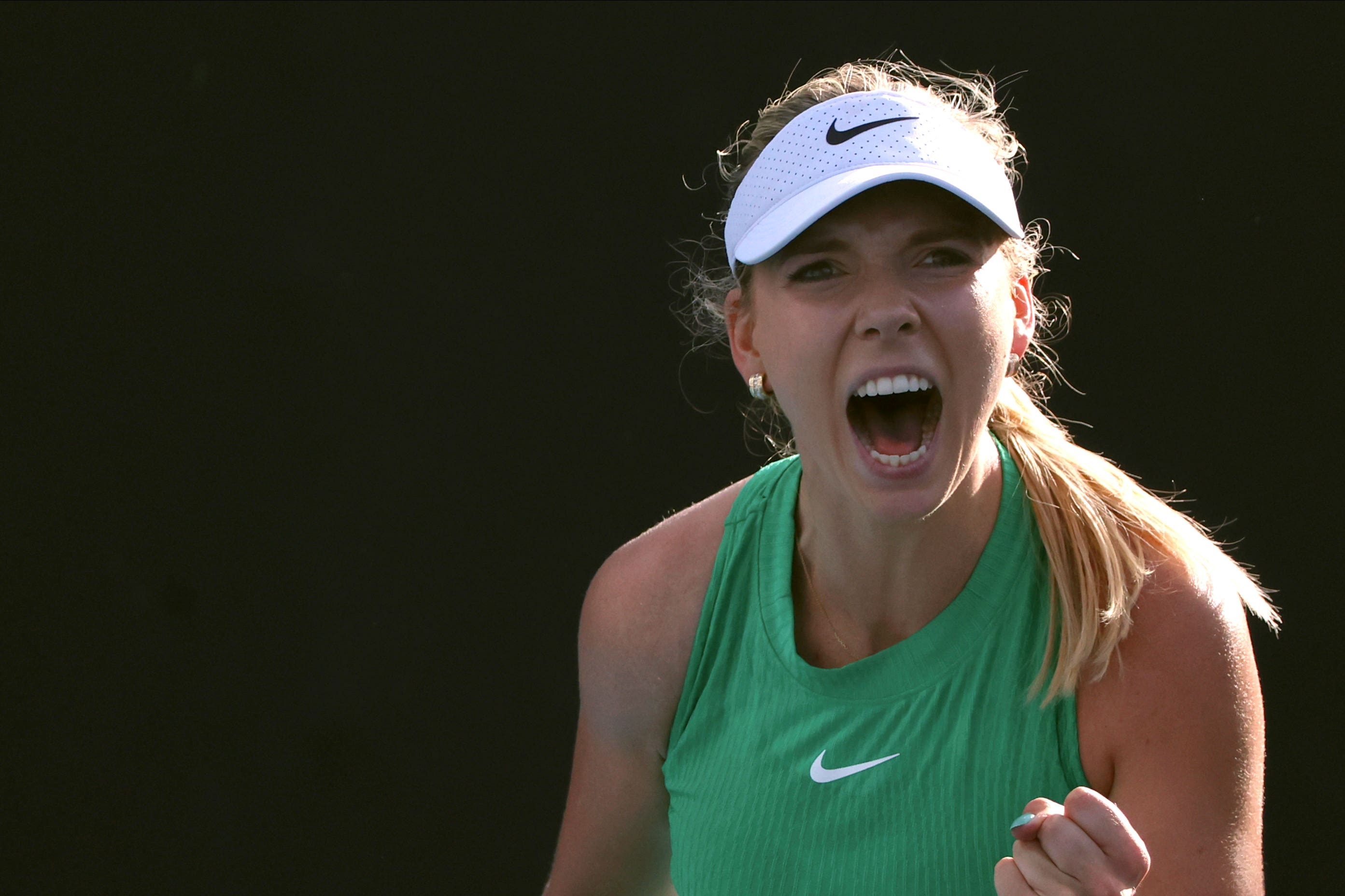 Katie Boulter reacts during her win over Yuan Yue (Asanka Brendon Ratnayake/AP)