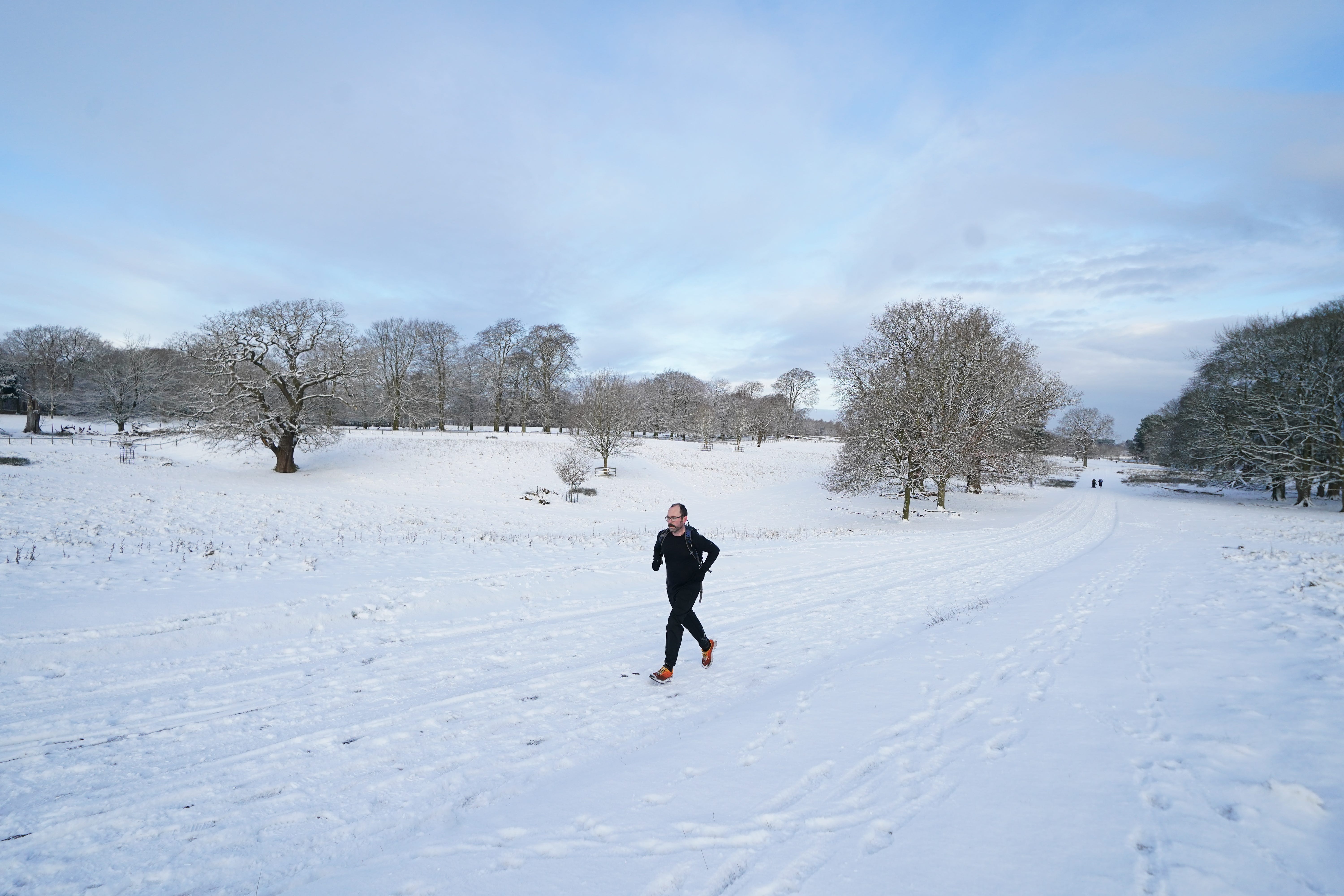 Snow in Tatton Park in Knutsford, Cheshire (Martin Rickett/PA)