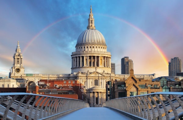 St Paul’s Cathedral viewed from the Millennium Bridge 