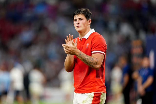 Wales’ Louis Rees-Zammit applauds the fans after the Rugby World Cup 2023 quarter final match at Stade de Marseille, France. Picture date: Saturday October 14, 2023.