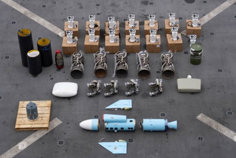 US Central Command posted photos of Iranian weapons components seized en route to Houthi rebels in Yemen