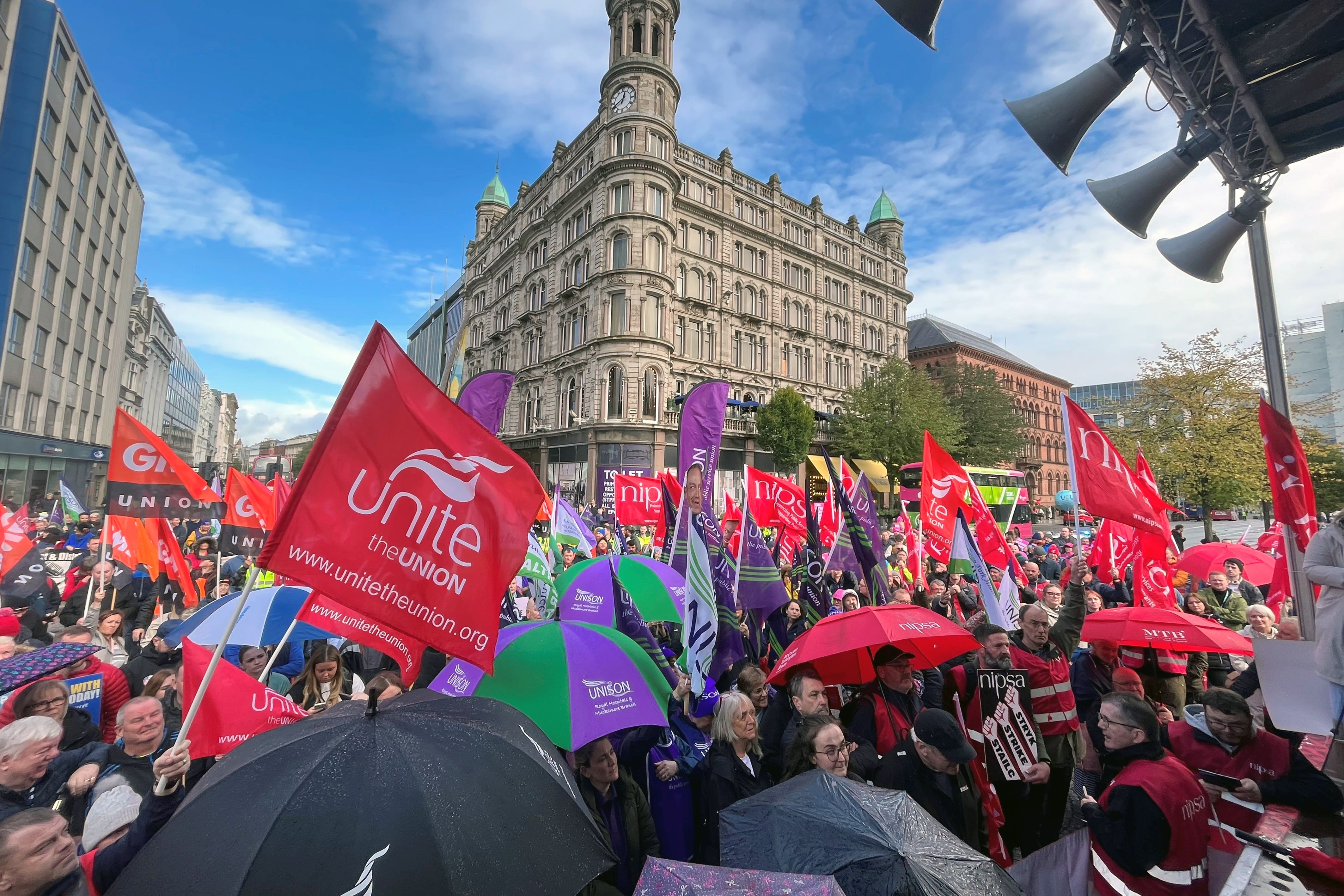 A major strike by public sector workers on Thursday is expected to be the largest seen in Northern Ireland in recent history (Claudia Savage/PA)