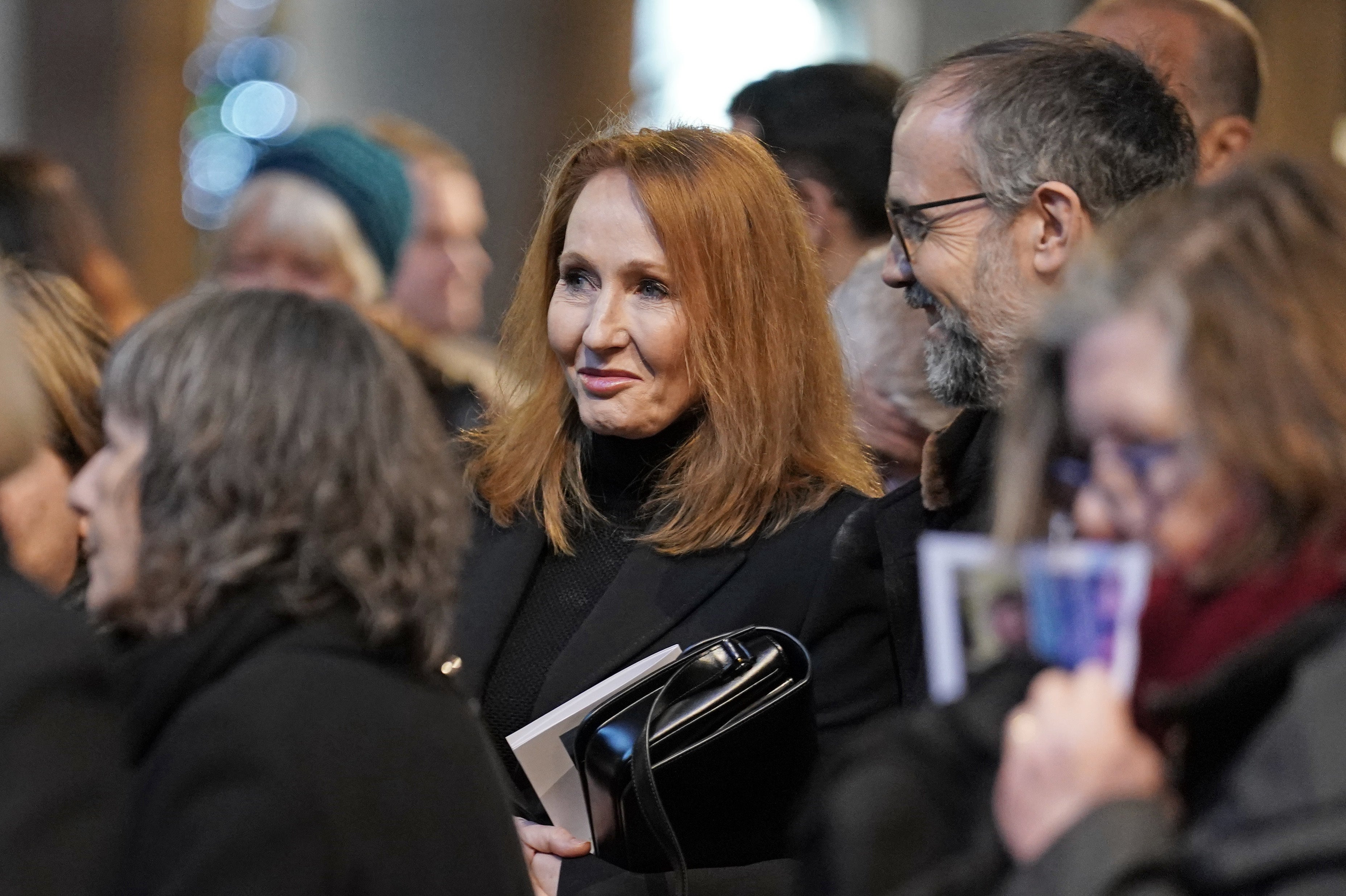 Rowling photographed in December at the memorial service of Alistair Darling