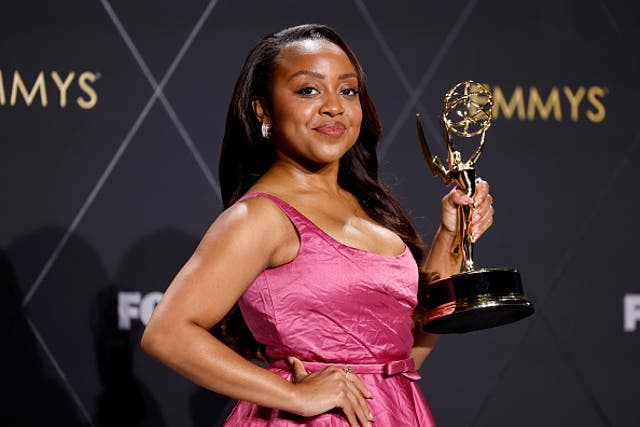 <p>Quinta Brunson’s stylist for the Emmys defends her ‘wrinkled’ dress</p>