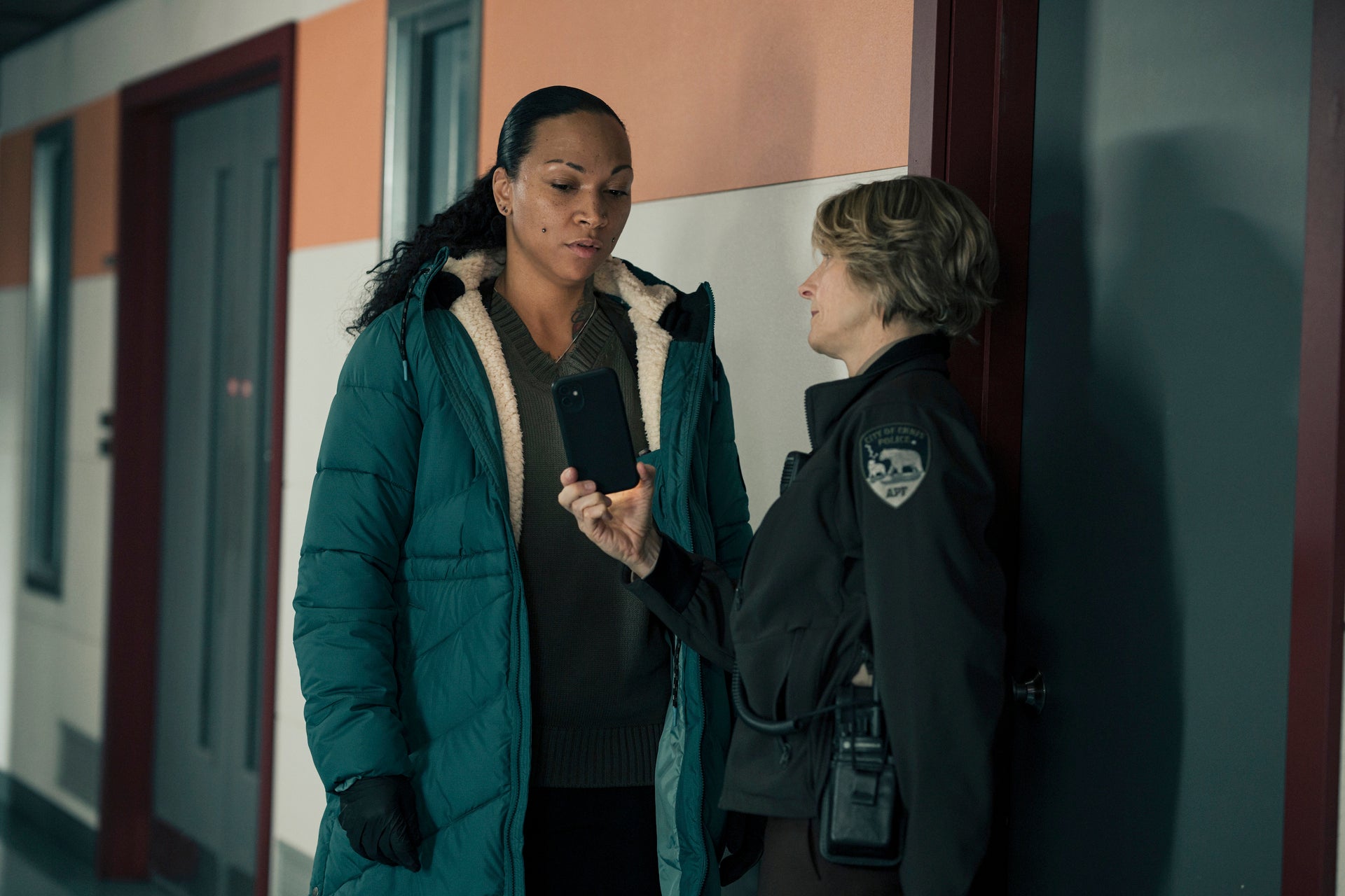 Kali Reis, left, and Jodie Foster in a scene from ‘True Detective: Night Country’