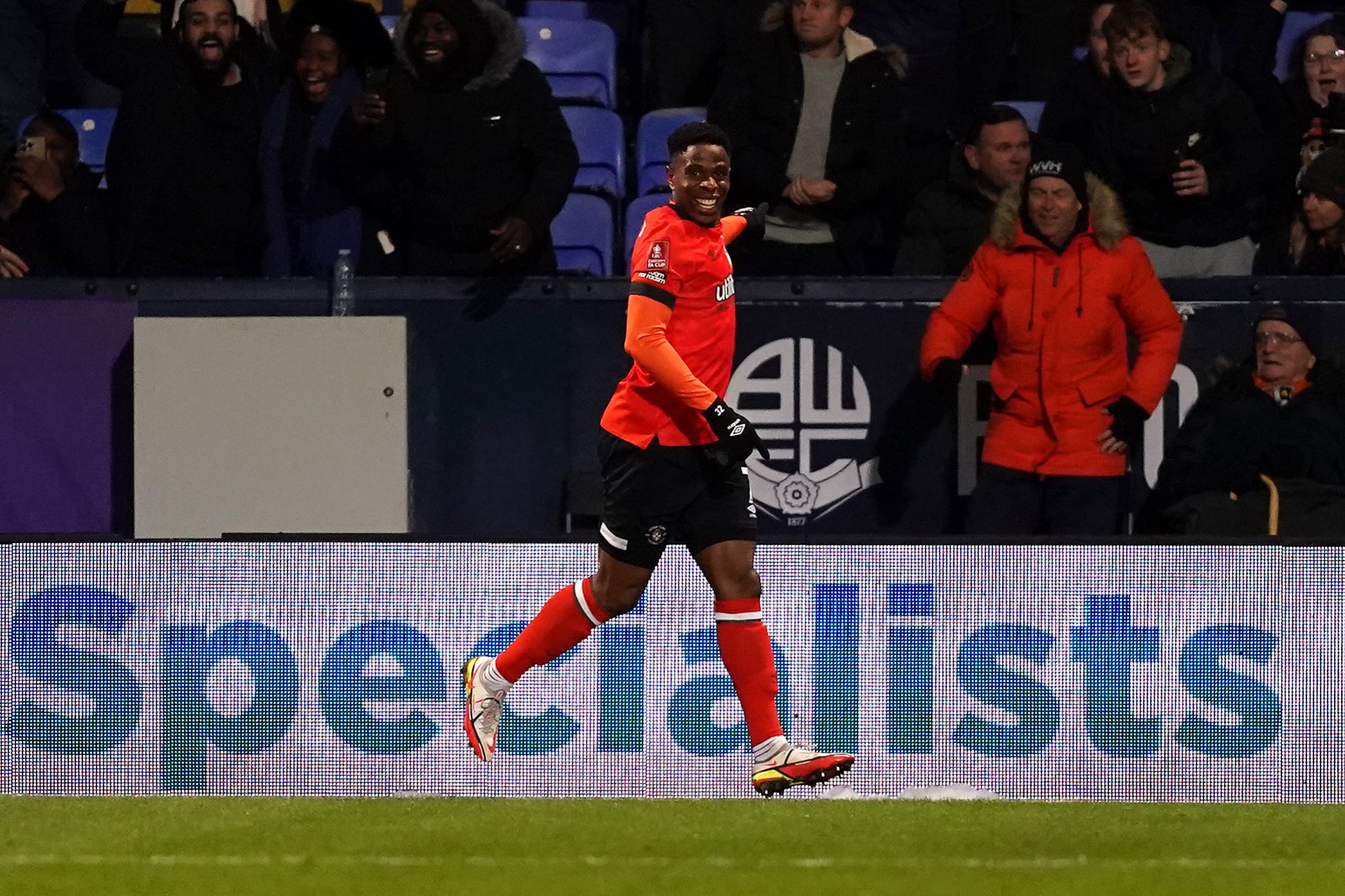 Chiedozie Ogbene scored a second-half winner for Luton at Bolton (Martin Rickett/PA)