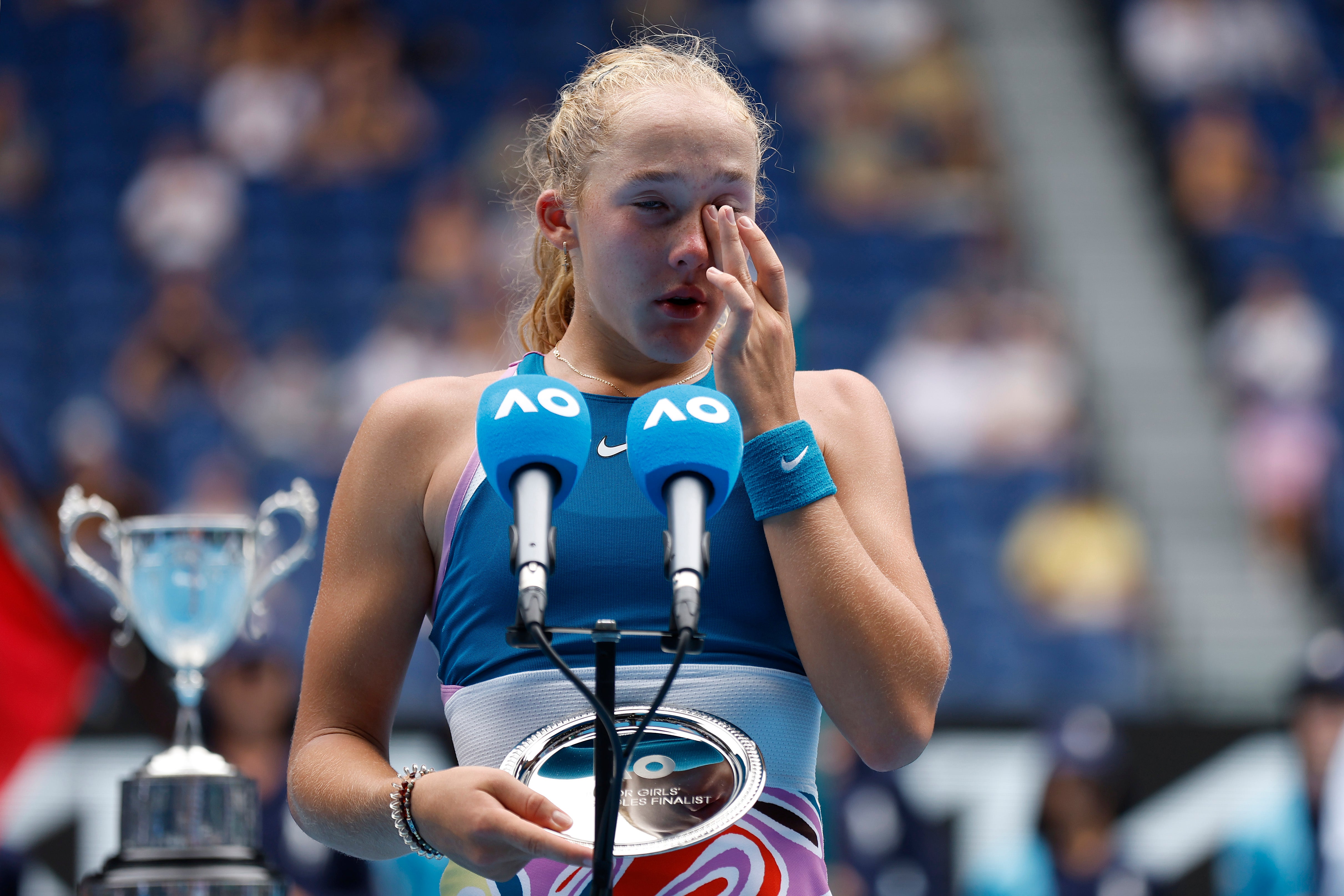 Andreeva lost the girls’ final at the Australian Open in 2023