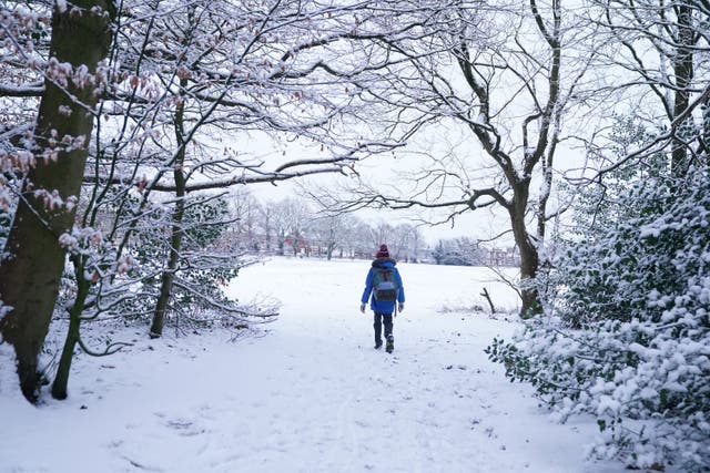 Further weather warnings have been issued as an Arctic blast hits Britain (Martin Rickett/PA)