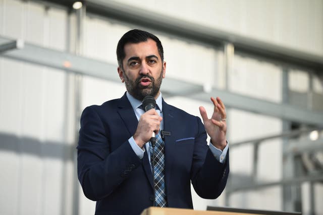 First Minister Humza Yousaf made the announcement in Hamilton (Andy Buchanan/PA)
