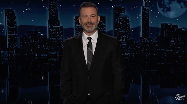 <p>Late-night host Jimmy Kimmel mocked the bizzare video in which Donald Trump appears to proclaim himself God’s chosen emissary on Earth</p>