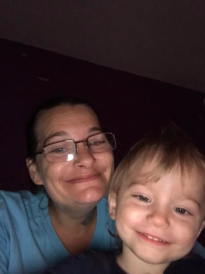 Bronson Battersby, 2, with his heartbroken mother Sarah Piesse, 43, who said she last saw her son following a row with her ex before Christmas