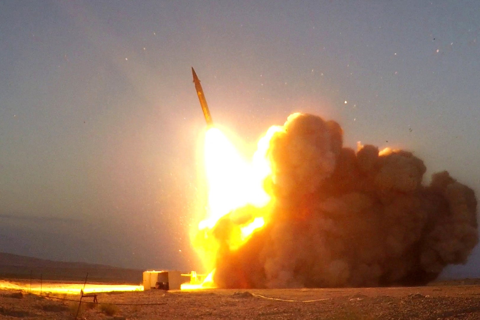 Iranian missiles – seen here during a training drill – have hit Pakistan, Iraq and Syria in recent days