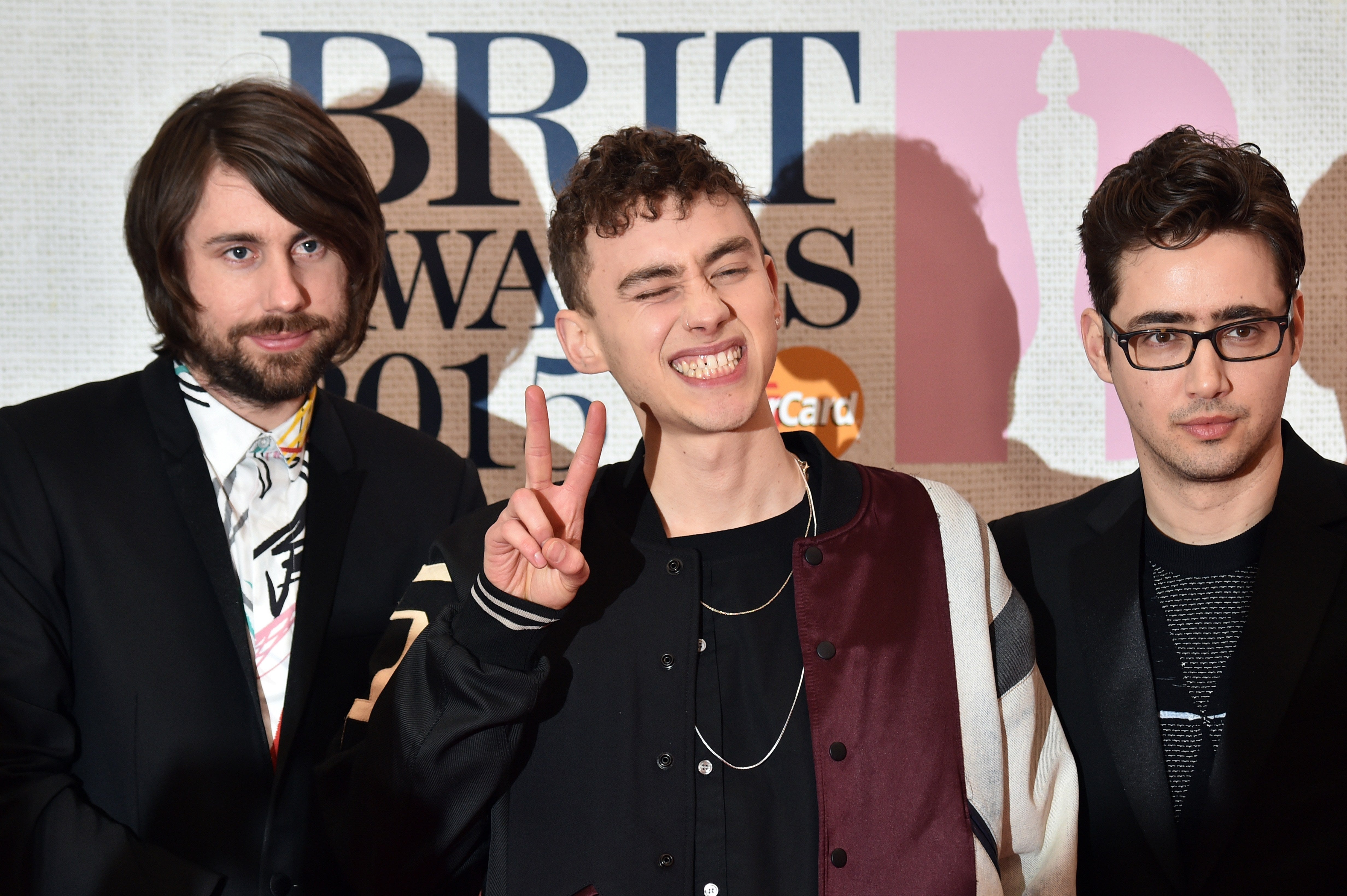 Years & Years: Mikey Goldsworthy, Olly Alexander and Emre Turkmen on the red carpet at the 2015 Brit Awards
