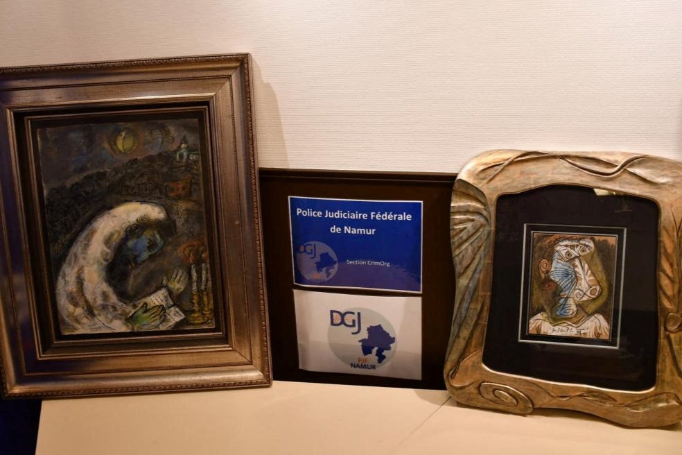 wo stolen paintings by Picasso and Chagall that were found in the Belgian city of Antwerp