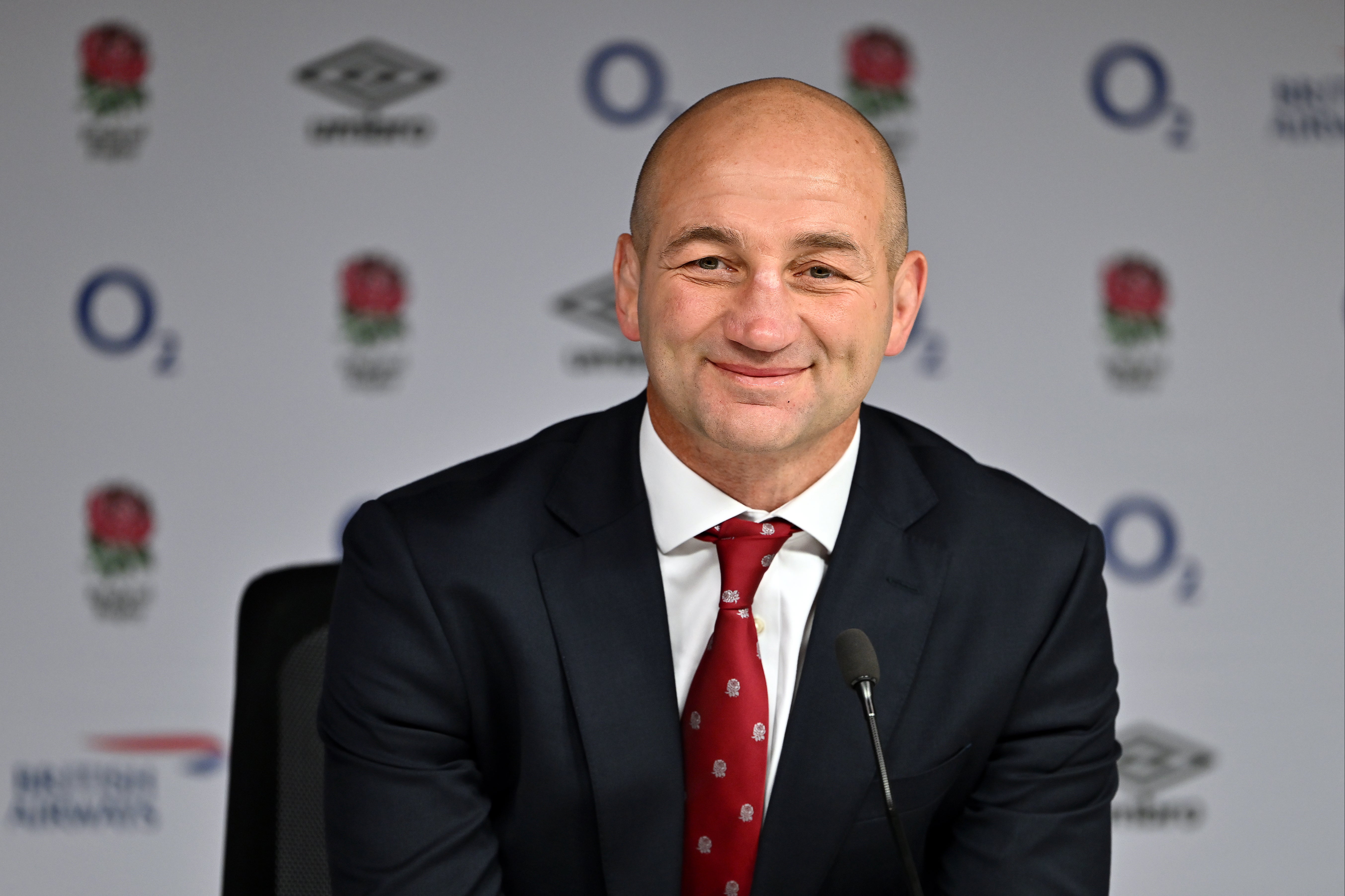 All smiles: the England coach talks to press following the England team announcement