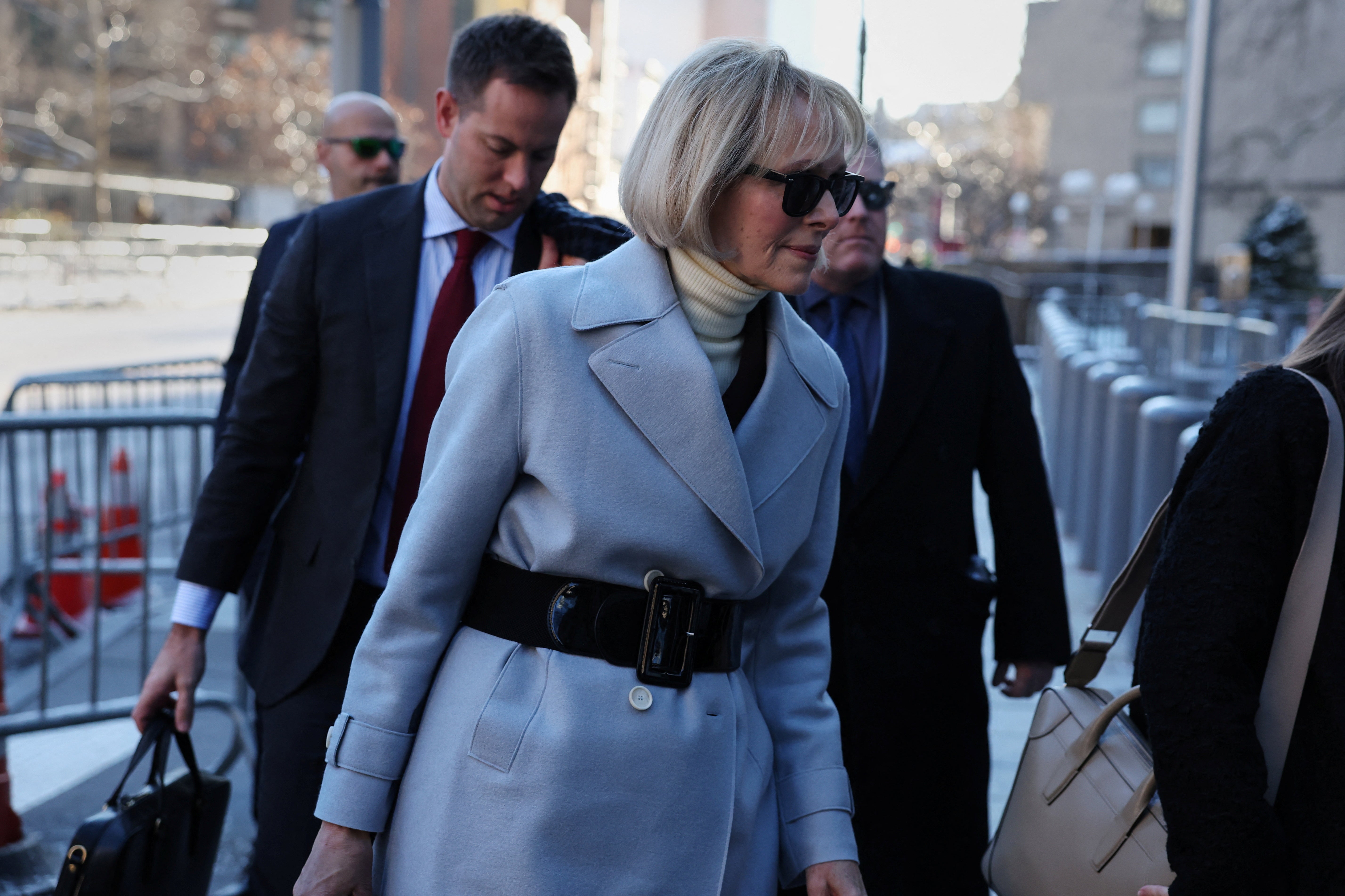 Carroll arrives at a Manhattan federal courthouse for the second day of a trial that will determine how much Donald Trump owes for defaming her