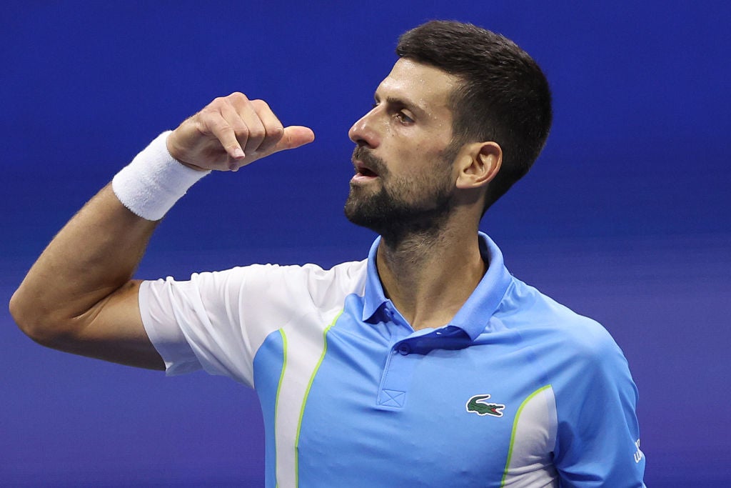 Djokovic then copied the celebration after the semi-final win