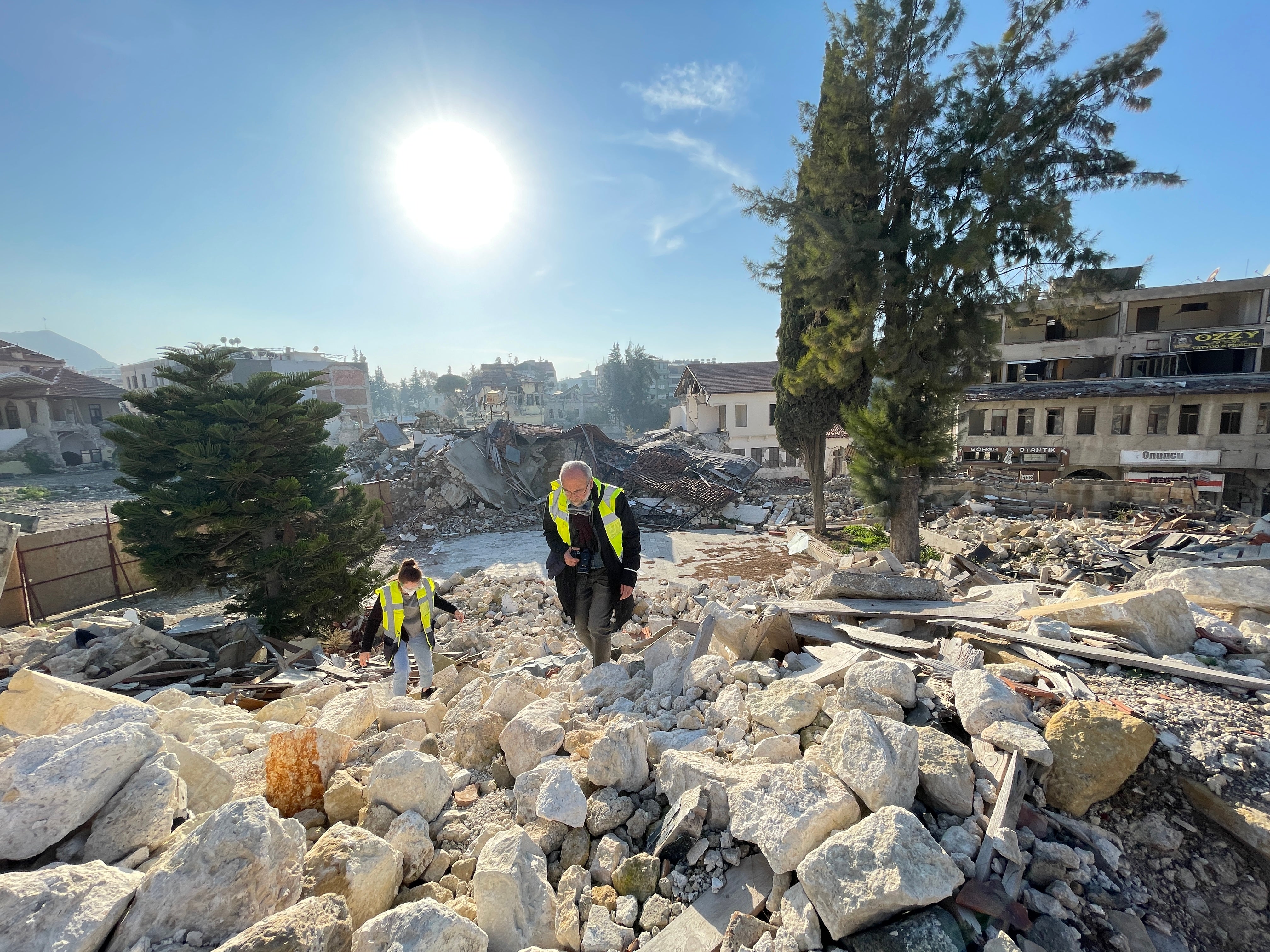 Devastation near the site of Antioch Greek Orthodox Church, Antakya, Turkey