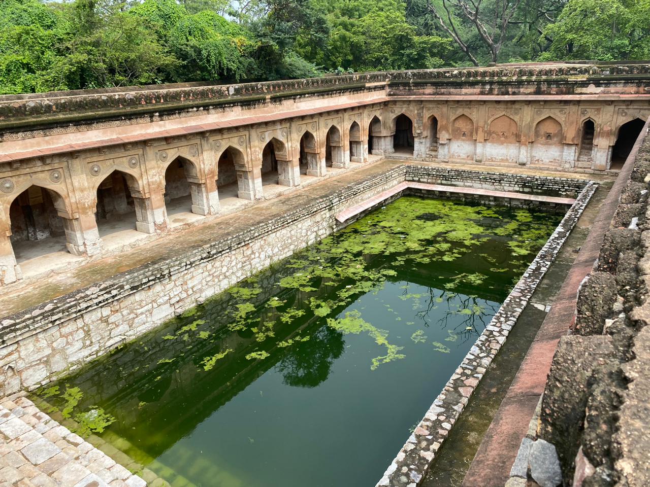 The Rajon Ki Baoli stepwell at Mehrauli Archaeological Park in Delhi