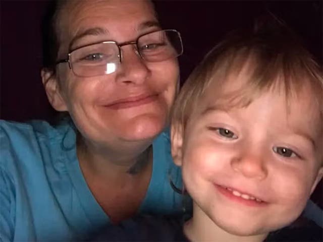 <p>Bronson’s mother, Sarah Piesse, 43, said she was ‘haunted’ by the vision of her little boy desperately searching for food or water after his father died</p>