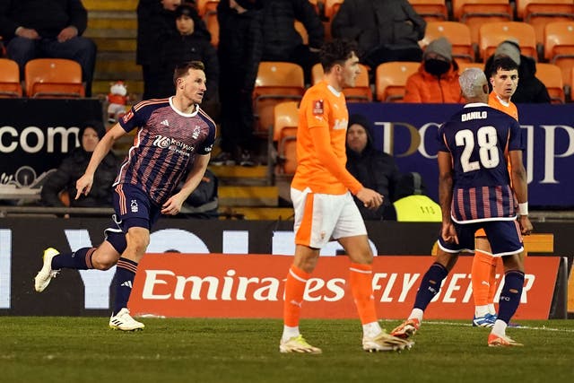 Chris Wood broke Blackpool’s hearts late on (Martin Rickett/PA)