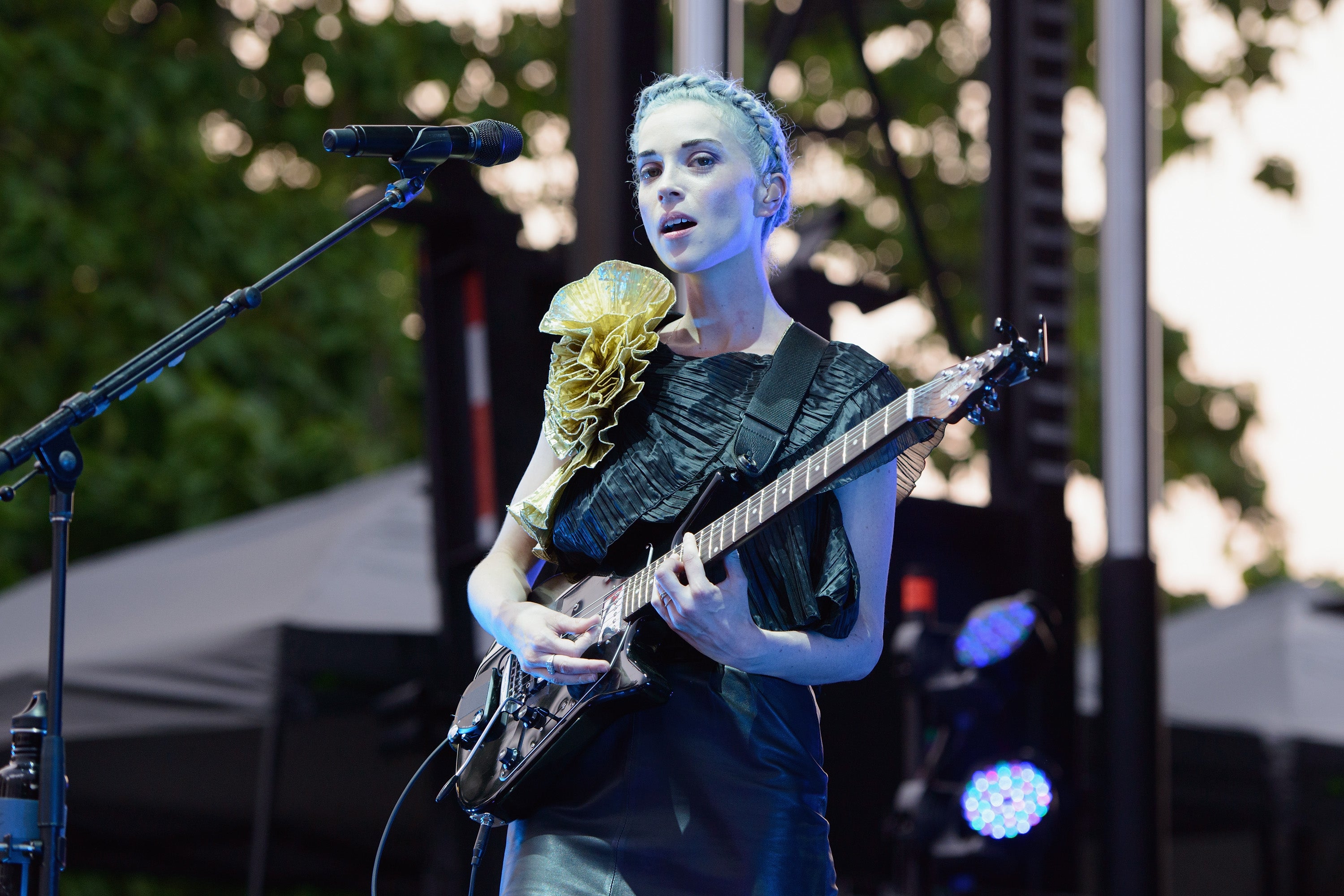 St Vincent performing at the Pitchfork Music Festival in Chicago in 2014