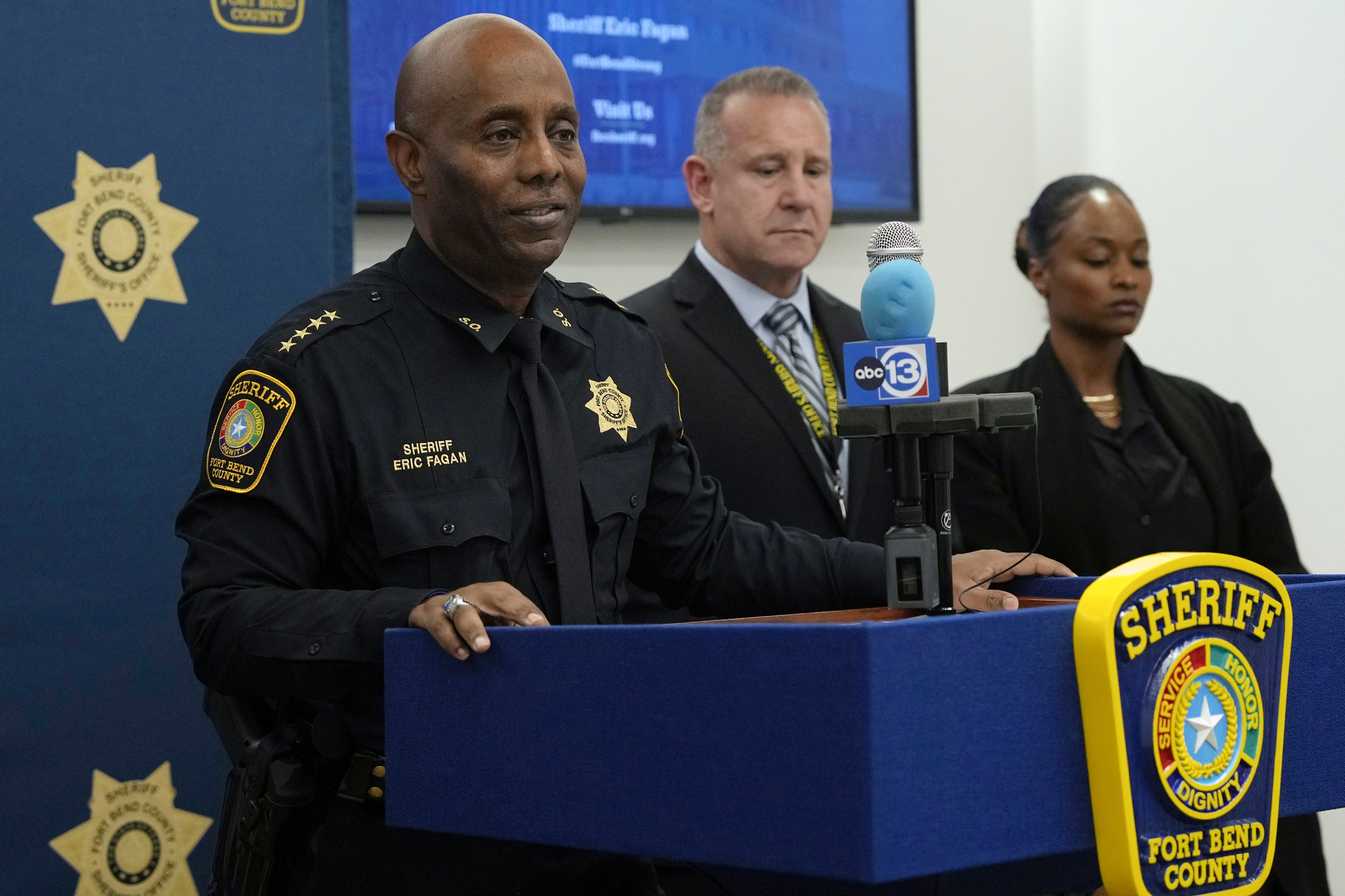 Fort Bend County Sheriff Eric Fagan at a press conference on Wednesday