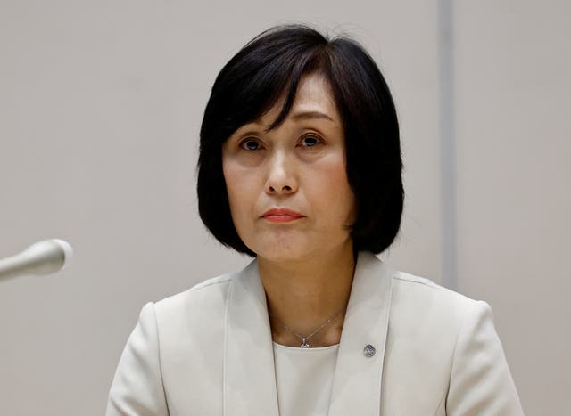 <p>Japan Airlines’ new president Mitsuko Tottori attends a news conference in Tokyo</p>
