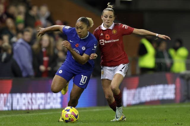 Chelsea face Manchester United at Stamford Bridge on Sunday, a meeting of last season’s top two in the Women’s Super League (Richard Sellers/PA)