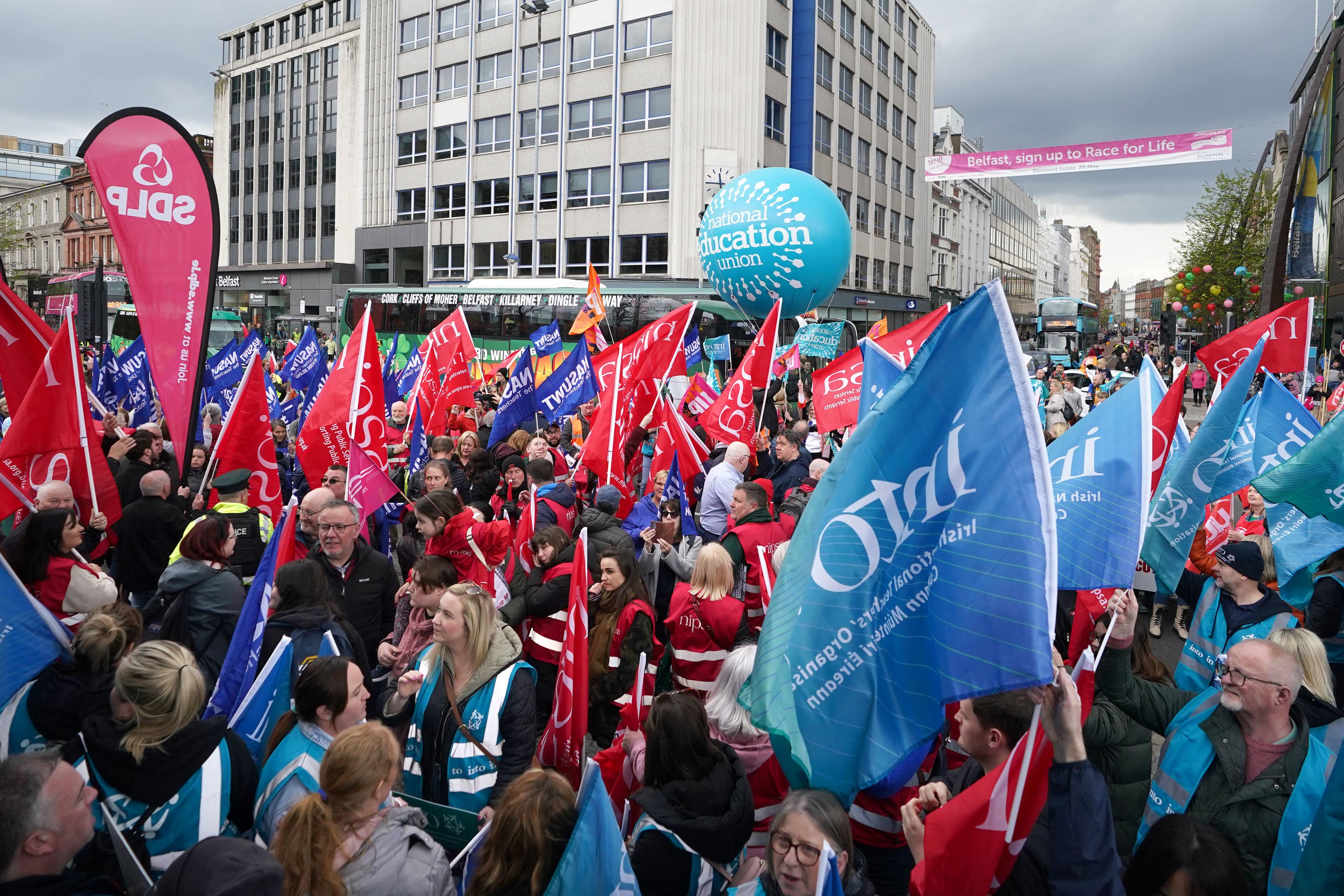Public sector workers across NI are taking part in strike action (Niall Carson/PA)