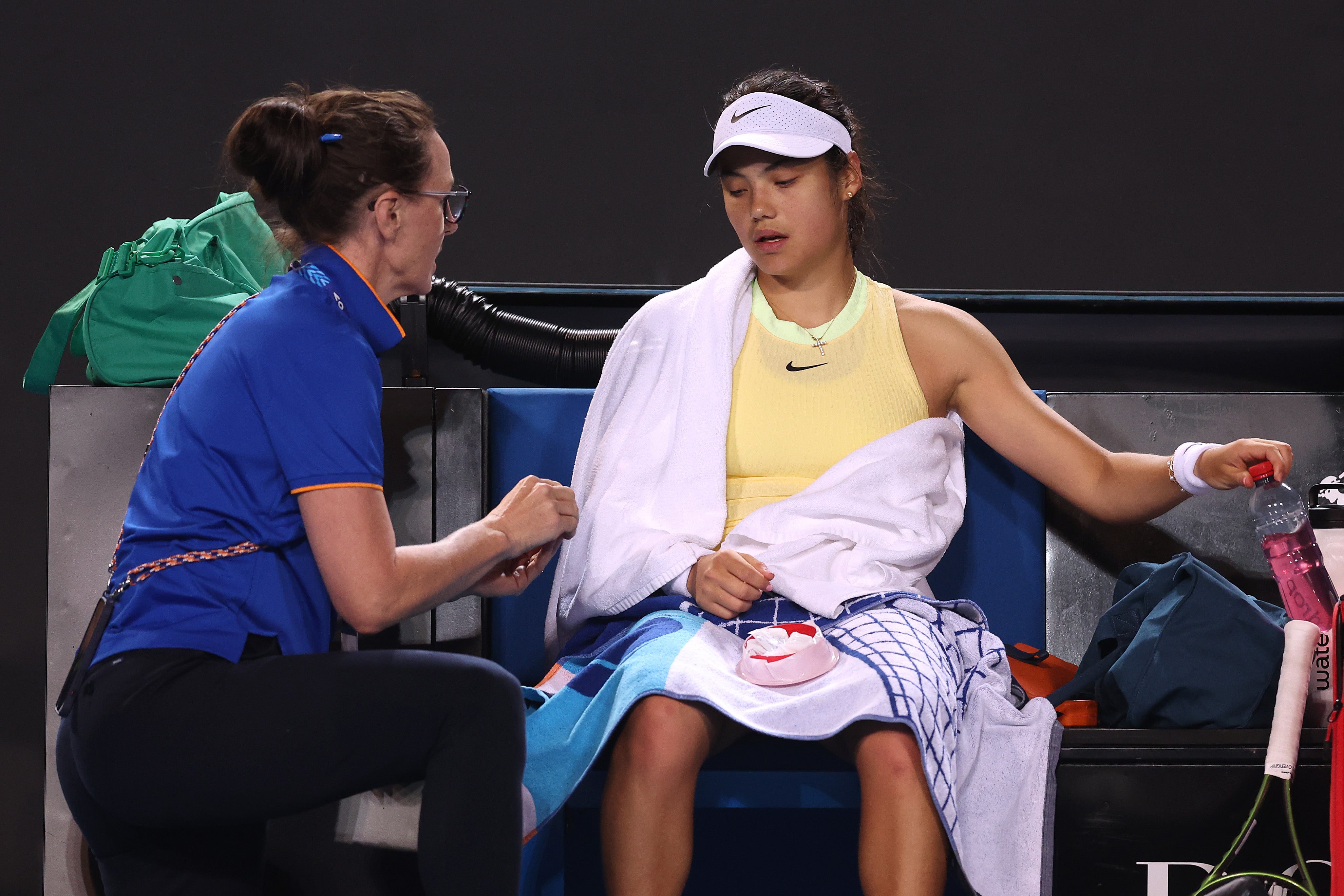 Raducanu had to have her blood pressure taken during the defeat