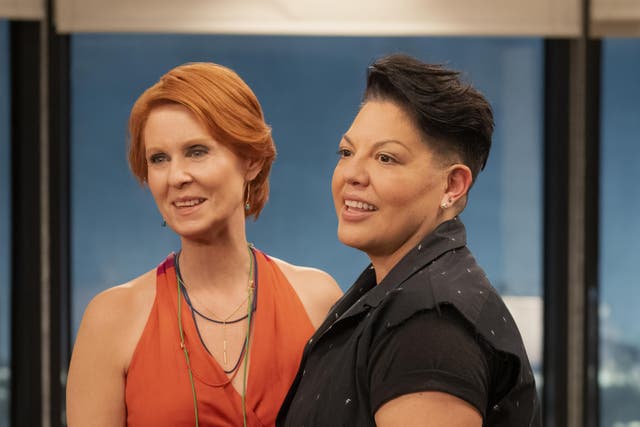 <p>Miranda (Cynthia Nixon) and Che (Sara Ramírez) in And Just Like That</p>