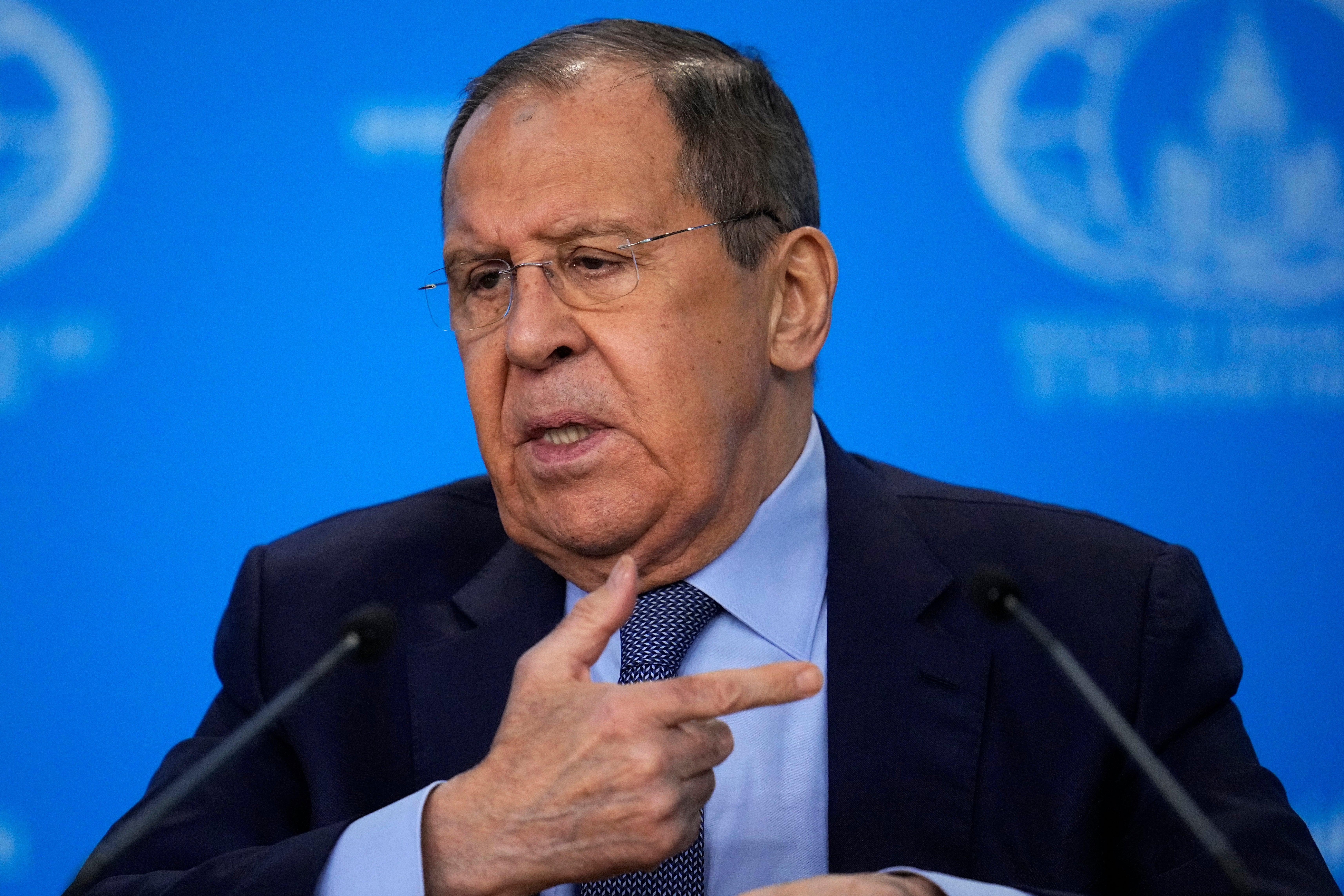 Foreign minister Sergei Lavrov told a press conference in Moscow that the war in Ukraine was having a positive impact on life in Russia