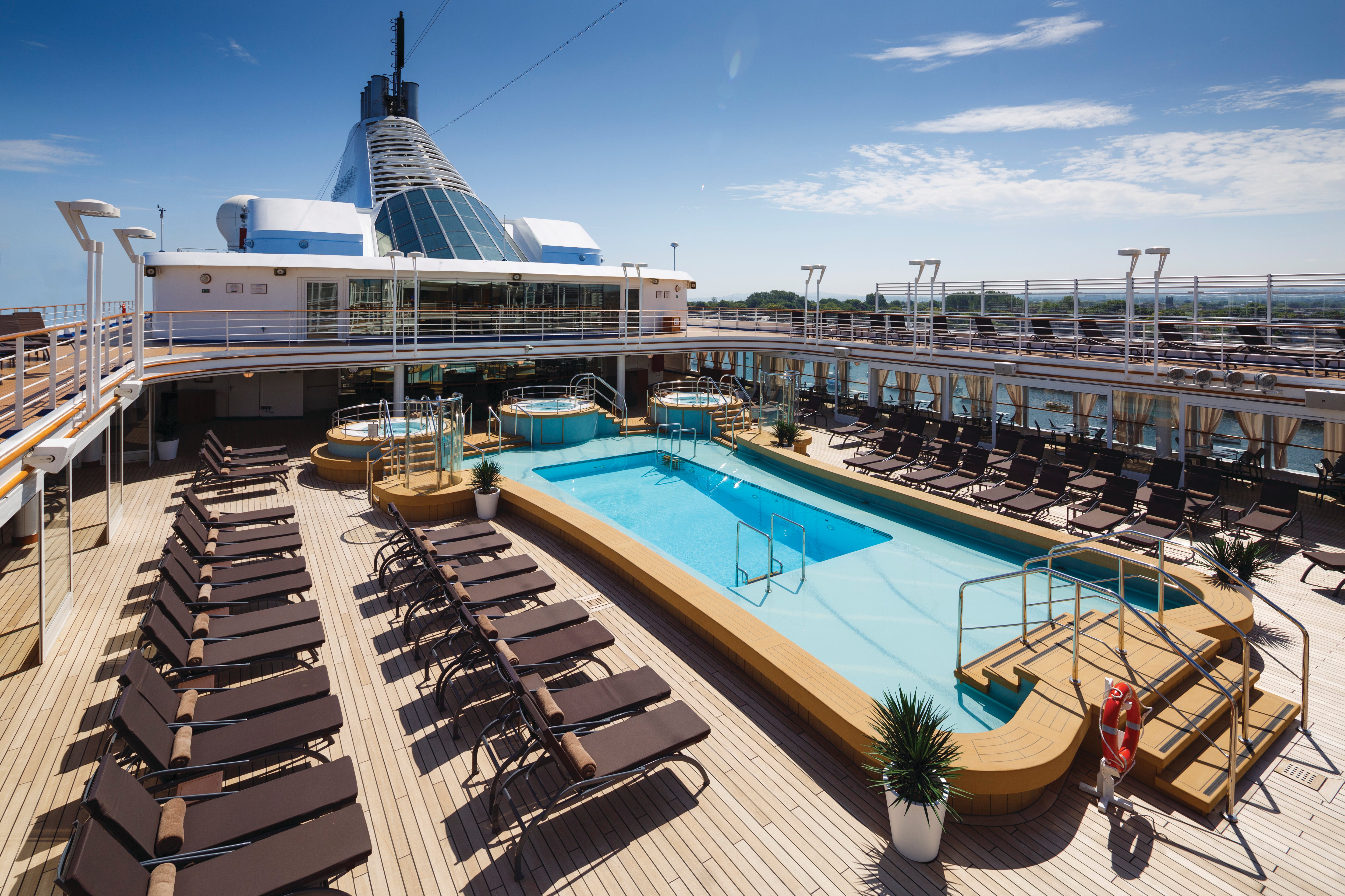 The top deck on the Silversea Silver Spirit