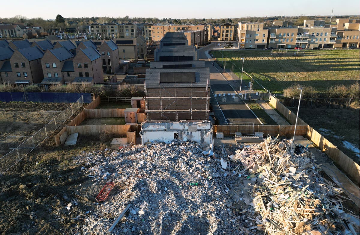 New homes torn down by bulldozers over problems with foundations