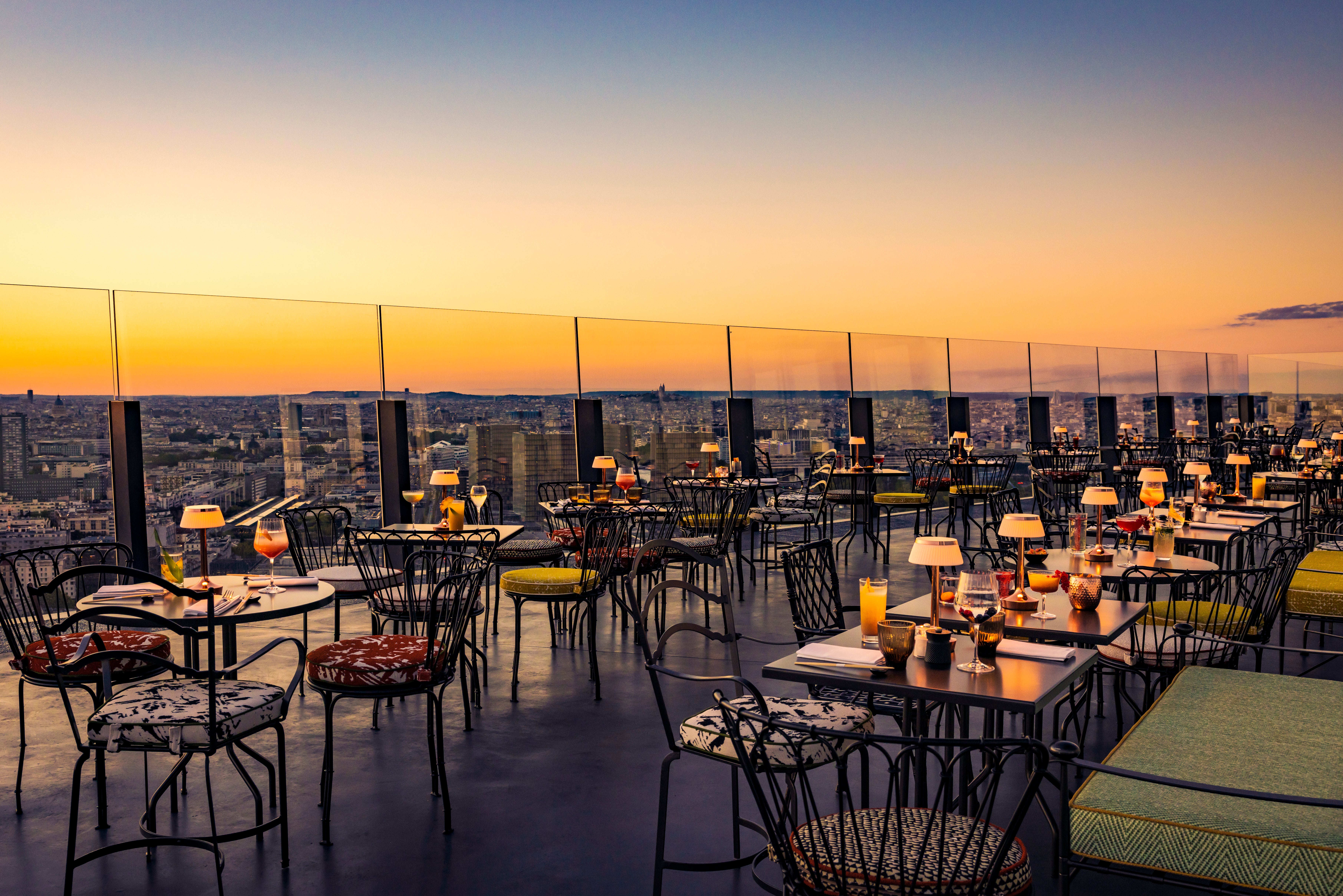 The restaurant at TOO Hotel boasts sweeping views over the city