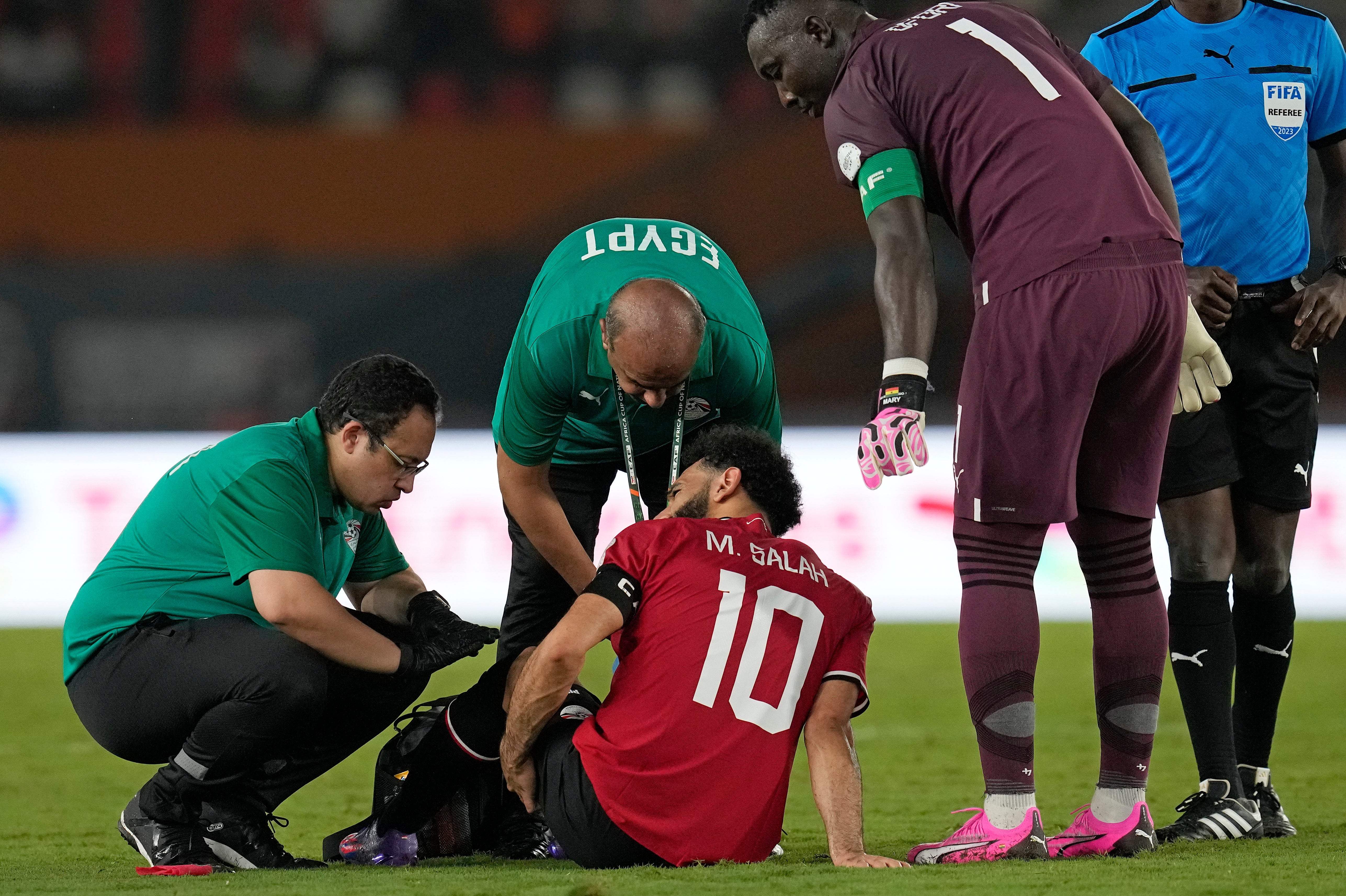 Egypt's Mohamed Salah receives medical treatment