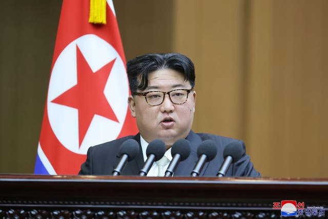 <p>Kim Jong Un called South Korea its ‘primary foe’ and said unification was no longer possible </p>