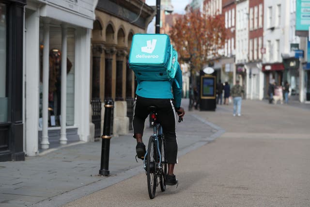 Food delivery giant Deliveroo has seen an improvement in its sales (David Davies/PA)