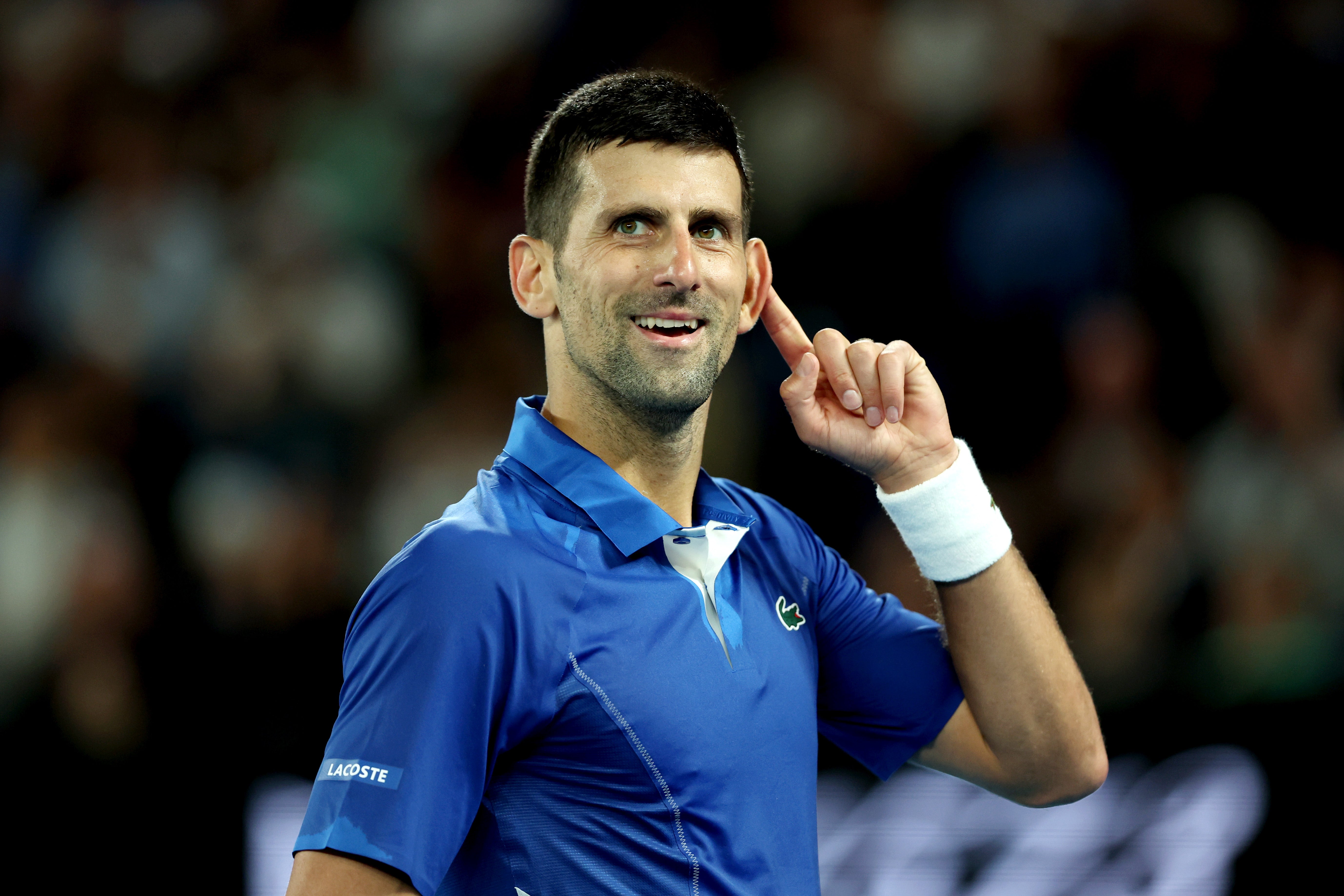 Listen up: Novak Djokovic produced his best peformance so far at the Australian Open