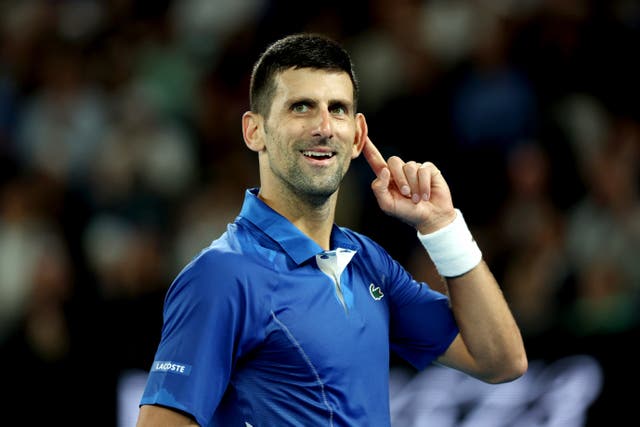 <p>Listen up: Novak Djokovic produced his best peformance so far at the Australian Open  </p>