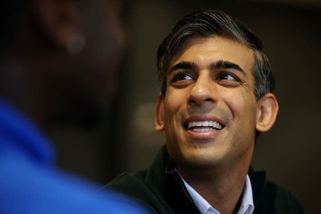 Prime Minister Rishi Sunak visited Eastleigh FC, in Eastleigh, Hampshire on Friday (Dan Kitwood/PA)