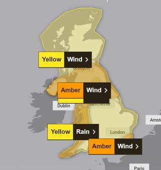 Storm Isha tracker map: Amber warning for wind issued as 80mph to ...