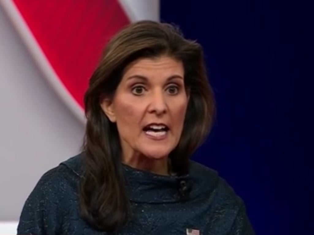 <p>Nikki Haley takes part in a CNN town hall event in New Hampshire ahead of the state’s 2024 Republican presidential primary</p>
