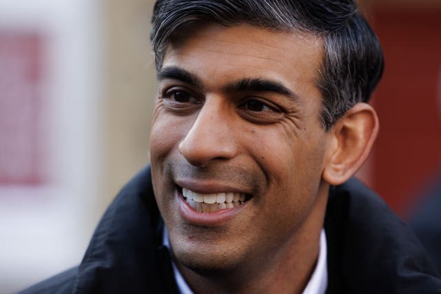 <p>Rishi Sunak during a walkabout in Winchester on Friday</p>