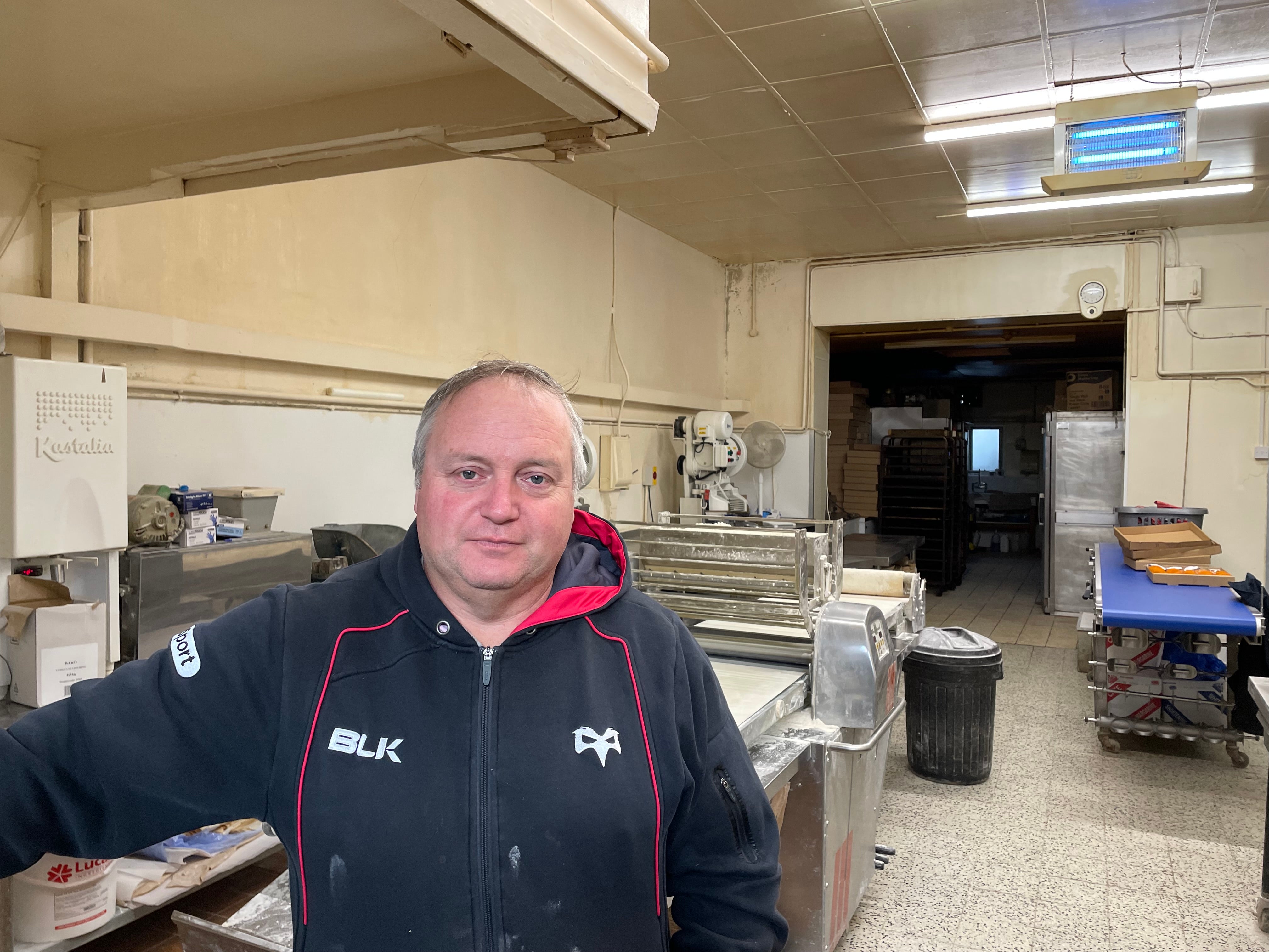 Chris Howells, manager of Ron Evans (Pies) Ltd, has already started preparing for business without a huge workforce at the steelworks