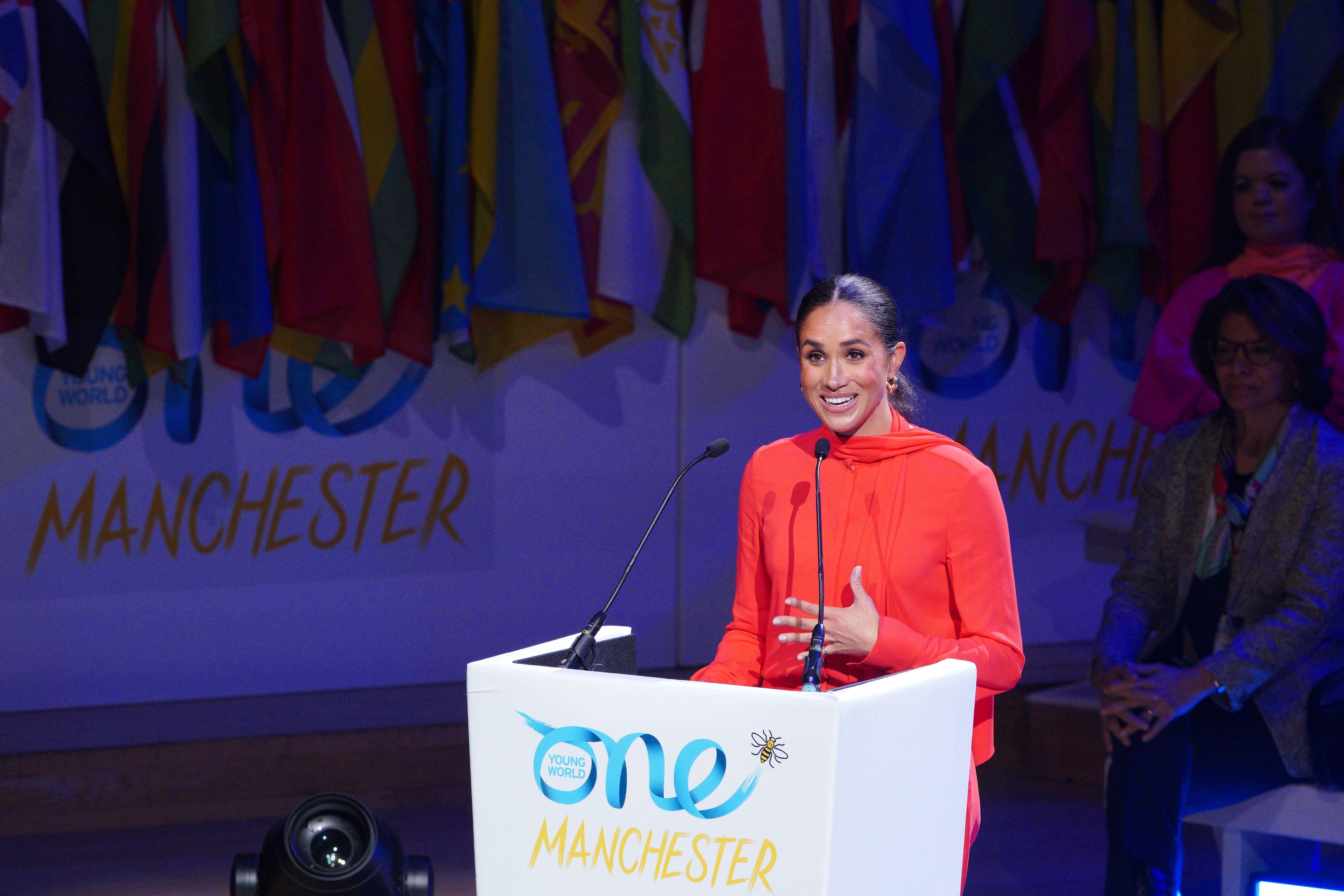 The Duchess of Sussex spoke at the the One Young World summit in Manchester in 2022 (PA)